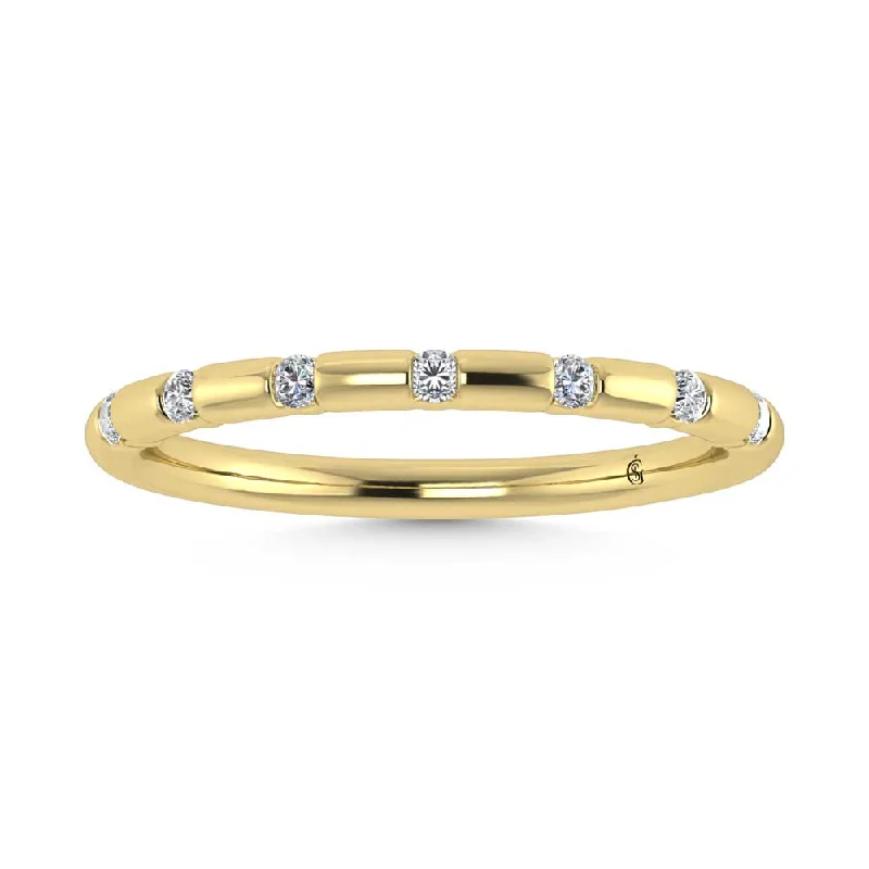 Women’s asscher cut engagement rings-14K Yellow Gold  Diamond 1/8 Ct.Tw. Stackable Band