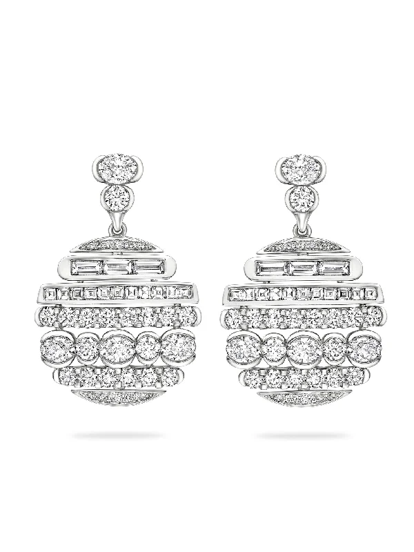 Women’s clip-on earrings-The Boodles National Gallery Collection - Play of Light Platinum Earrings