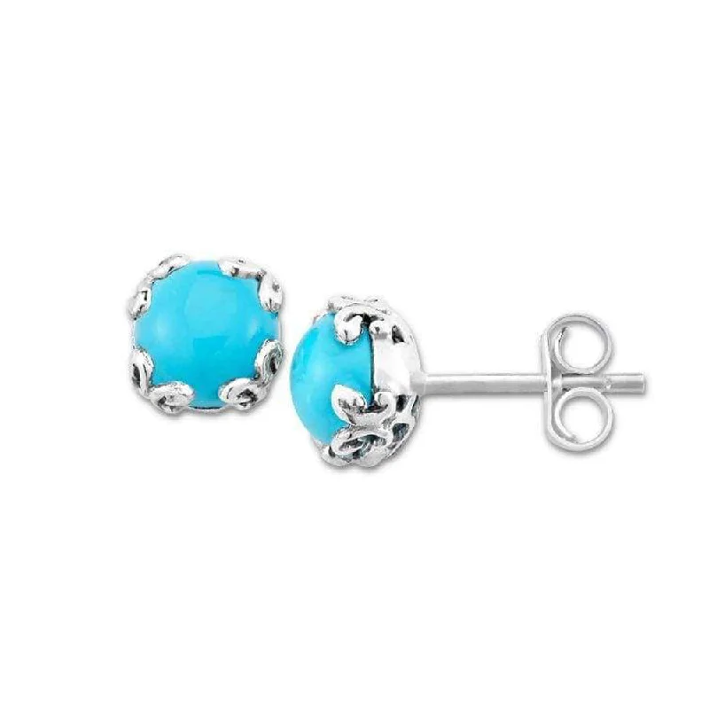 Women’s modern hoop earrings-Samuel B. Sleeping Beauty Turquoise Glow Stud Earrings