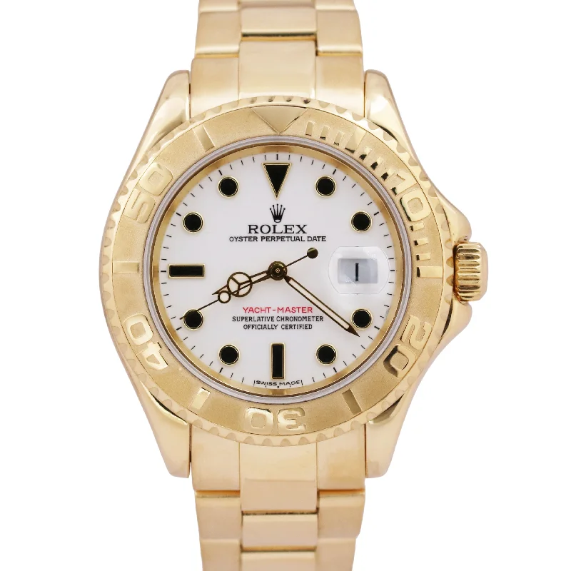 Unisex budget-friendly watches-Rolex Yacht-Master 40 YM1 WHITE 18K Yellow Gold 40mm NO-HOLES Oyster 16628 Watch