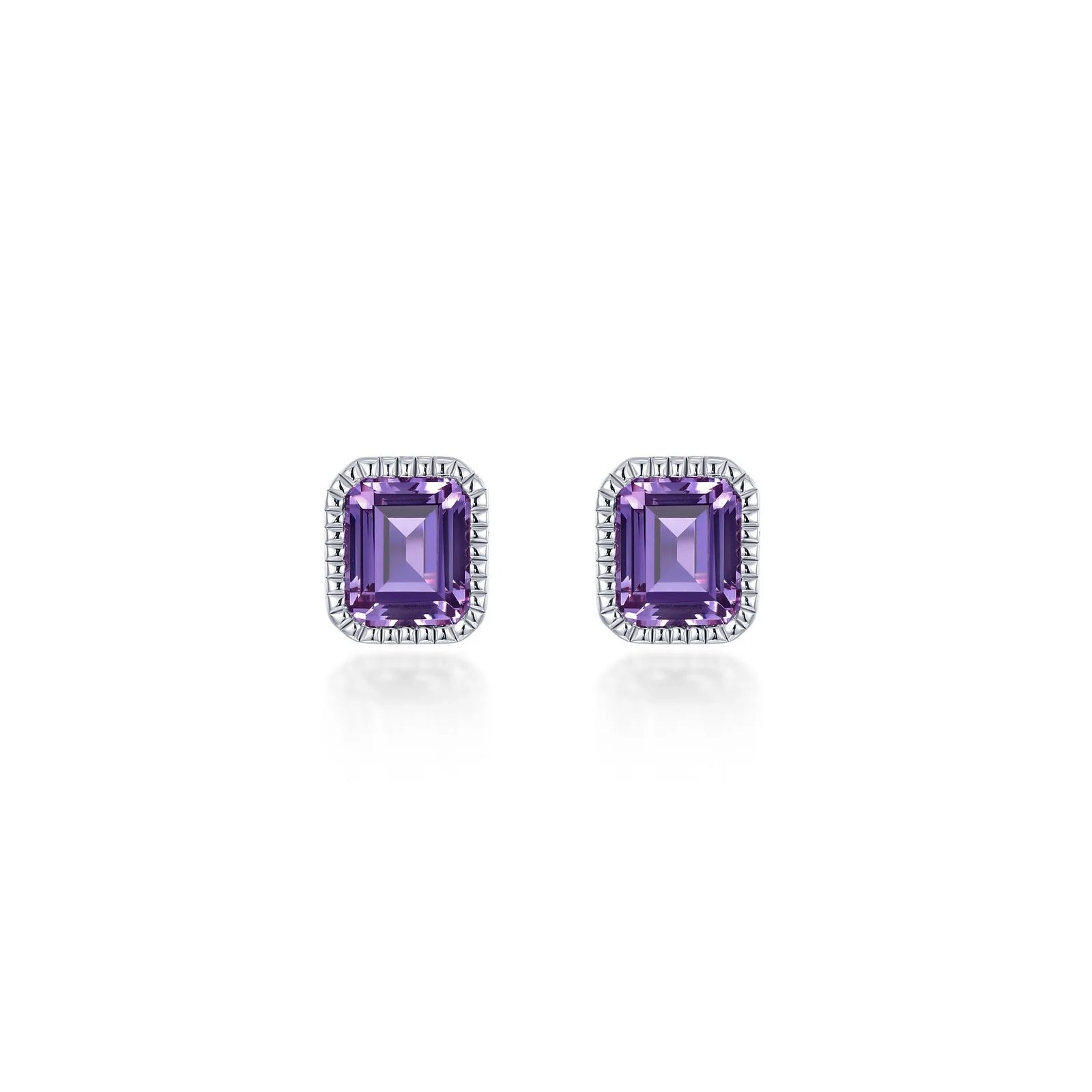 Women’s fashion earrings-Lafonn February Birthstone Solitaire Stud Earrings BE008AMP00