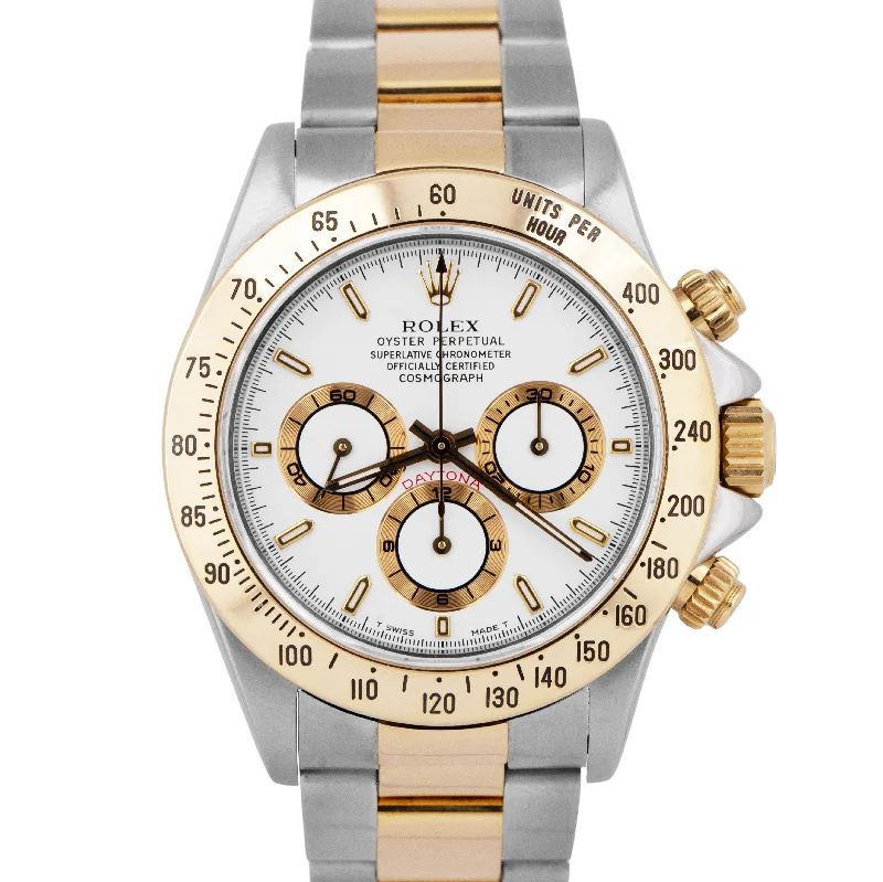 Unisex gold watches-Rolex Daytona Cosmograph RSC White 18K Yellow Gold Two-Tone Steel Watch 16523