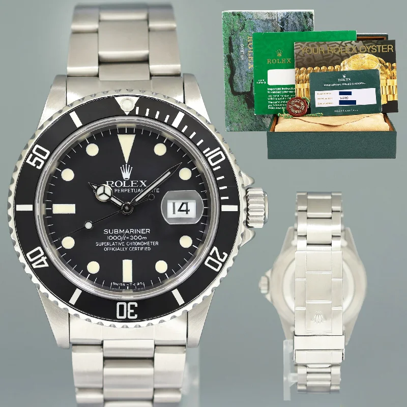 Unisex square watches-2011 RSC Papers MATTE PATINA Rolex Submariner Date 16800 Steel Black 40mm Watch