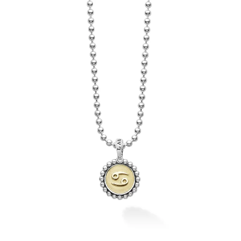 Women’s luxury necklaces-Signature Caviar Cancer Zodiac Charm Necklace