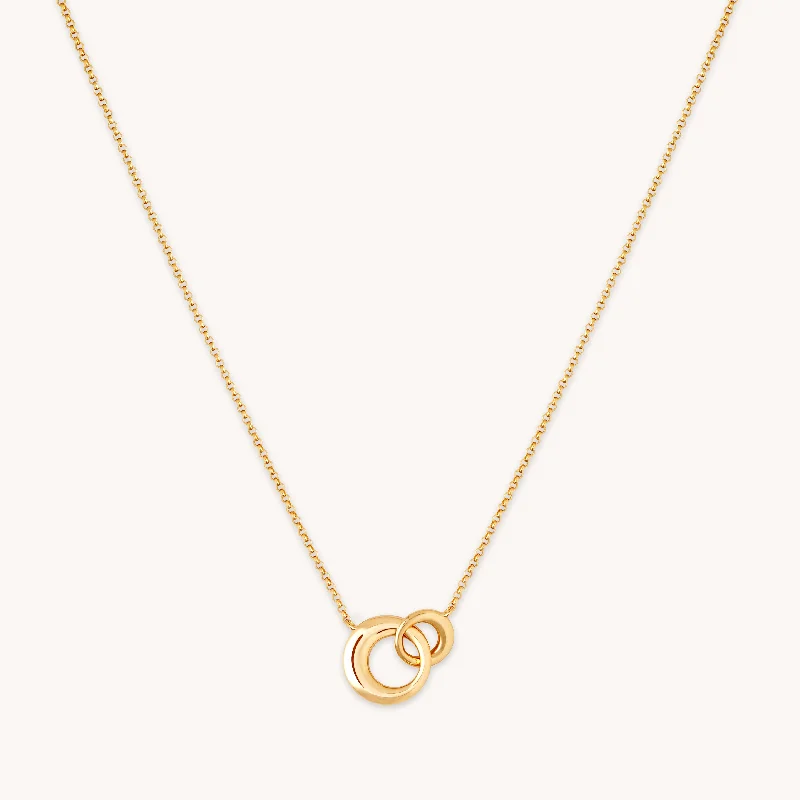 Women’s sterling silver necklaces-Dome Link Necklace in Gold