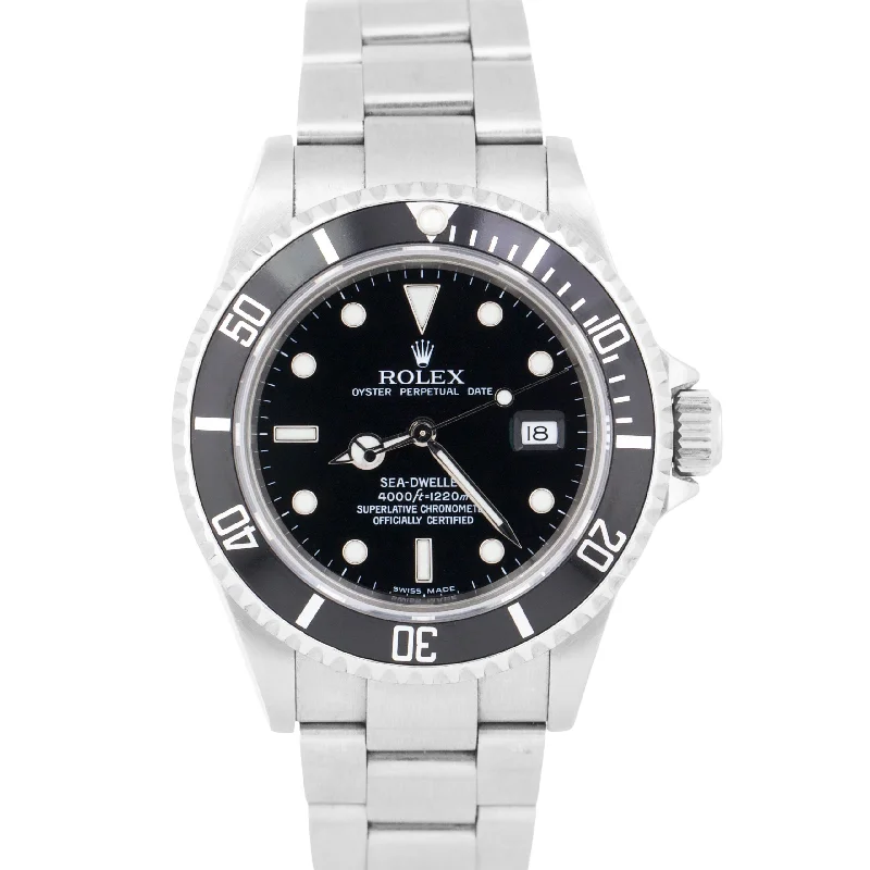 Unisex stainless steel watches-2022 RSC Rolex Sea-Dweller NO-HOLES 40mm Black Oyster Steel Watch 16600 T BOX