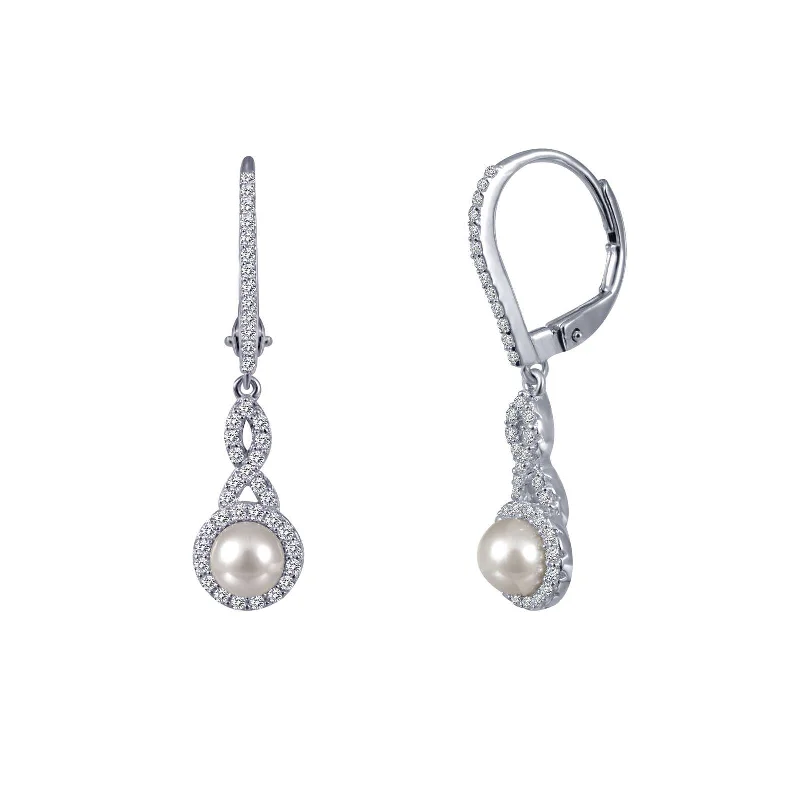 Women’s cubic zirconia earrings-Lafonn Simulated Diamond & Freshwater Cultured Pearl Earrings E0196CLP