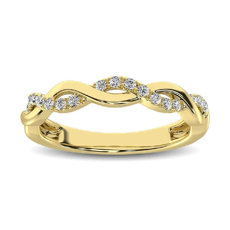 Women’s solitaire engagement rings-14K Yellow Gold Lab Grown Diamond 1/20 Ct.Tw. Stackable Band