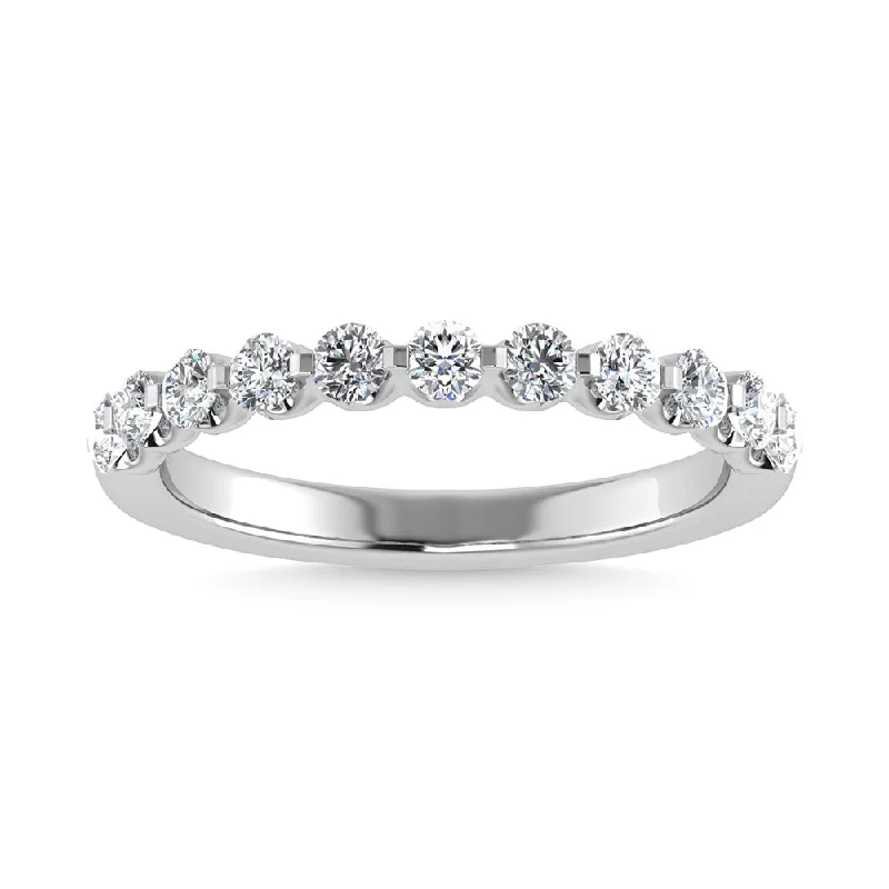 Women’s bezel-set engagement rings-Diamond 1/2 Ct.Tw. Anniversary Band in 14K White Gold