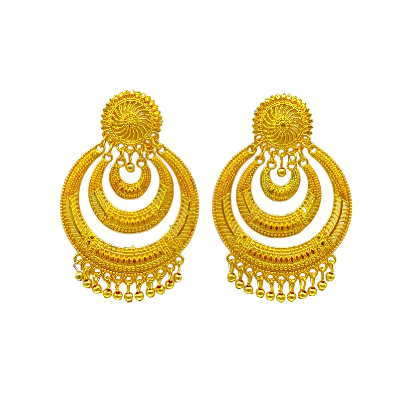 Women’s elegant stud earrings-Gold Chandbali stylish Layered Earrings