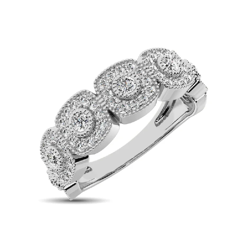 Women’s fancy colored diamond engagement rings-14K White Gold 5/8 Ct.Tw. Diamond Stackable Band