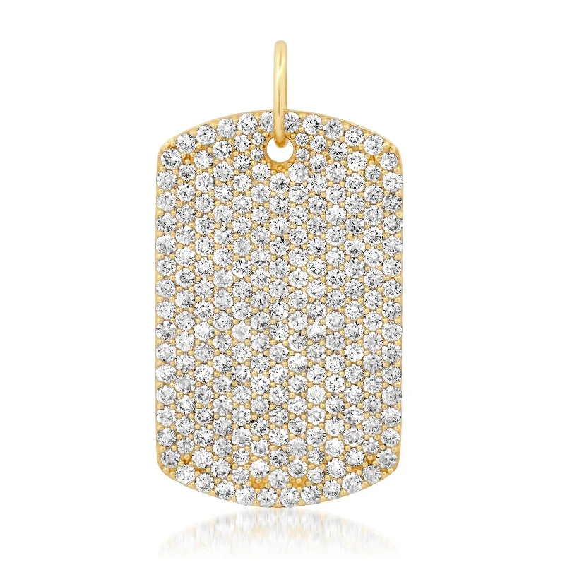 Women’s radiant diamond engagement rings-BLINDED BY THE LIGHT DIAMOND DOG TAG, 14kt GOLD