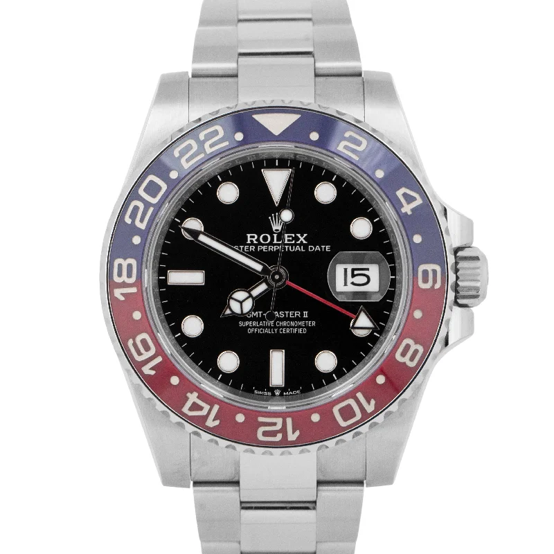 Unisex black watches-2023 NEW PAPERS Rolex GMT-Master II Ceramic PEPSI Oyster Watch 126710 BLRO BOX