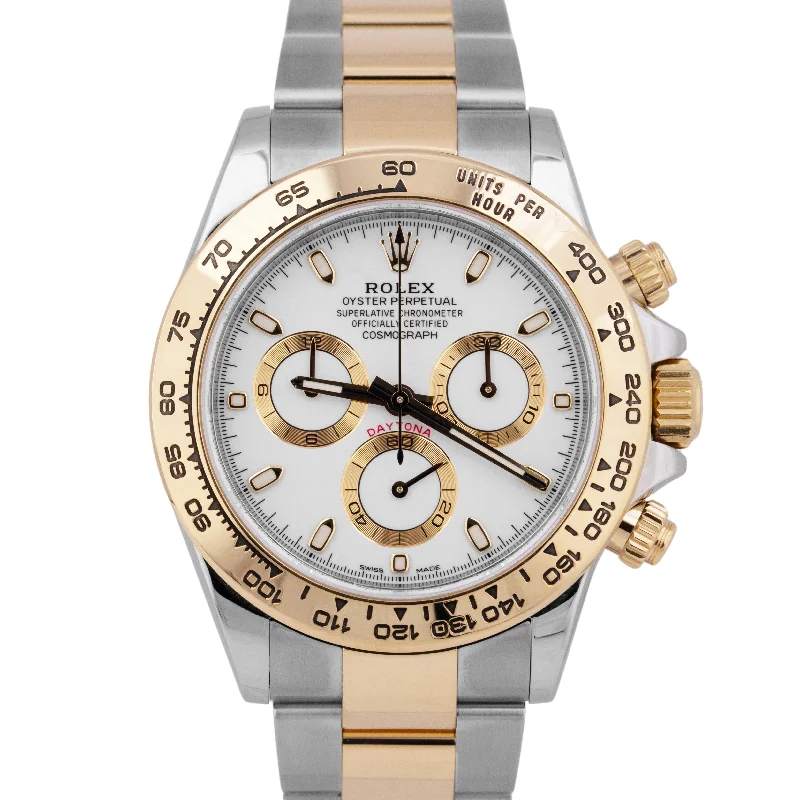 Unisex fashionable timepieces-2020 NEW PAPERS Rolex Daytona Cosmograph 40mm White Two-Tone 18K Gold 116503 BOX