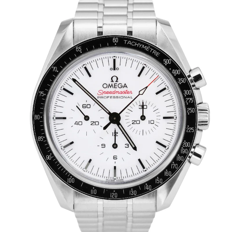 Unisex high-tech smartwatches-2024 PAPERS Omega Speedmaster Moonwatch WHITE 42mm Steel 310.30.42.50.04.001 BOX