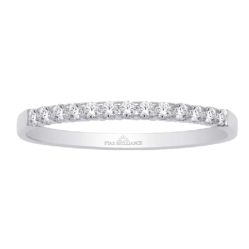 Women’s diamond trilogy engagement rings-14K White Gold 1/3 Ct Diamond Ladies Machine Band