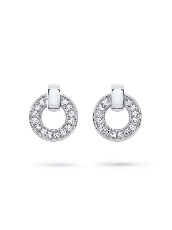 Women’s luxury earrings-Roulette White Gold Diamond Flip Earrings