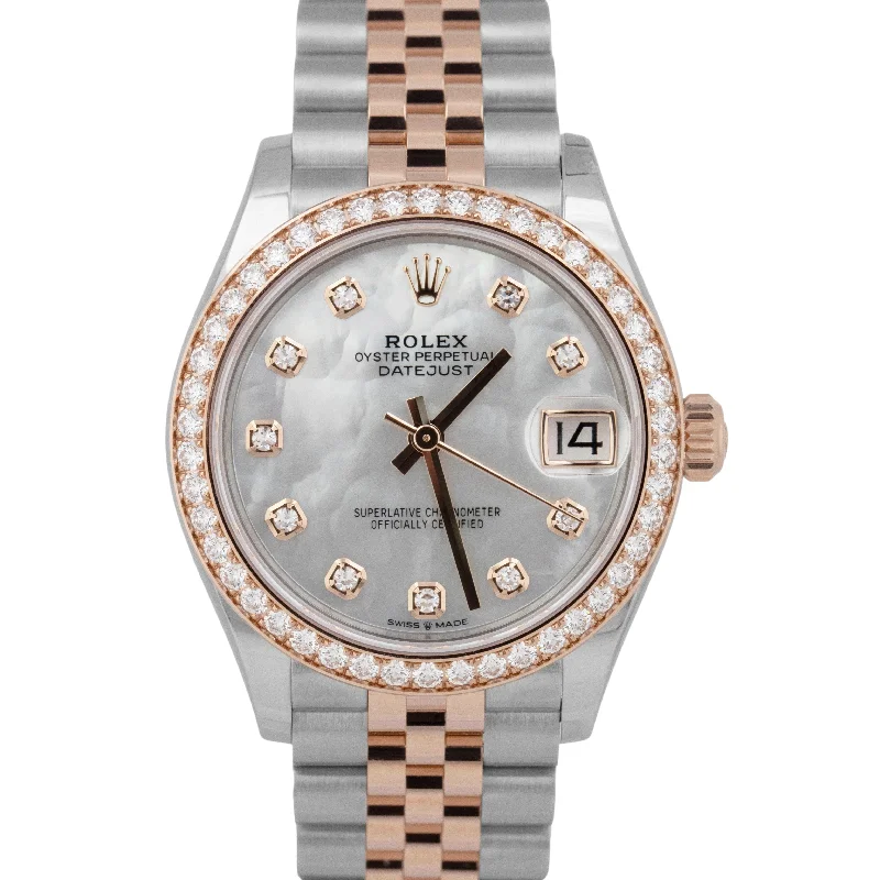 Unisex digital watches-NEW JUNE 2024 PAPERS Rolex DateJust 31mm DIAMOND MOP Gold JUBILEE 278381 RBR BOX