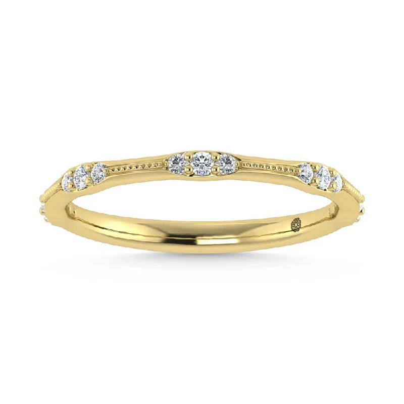 Women’s colored gemstone engagement rings-14K Yellow Gold Diamond 1/6 Ct.Tw. Stackable Band