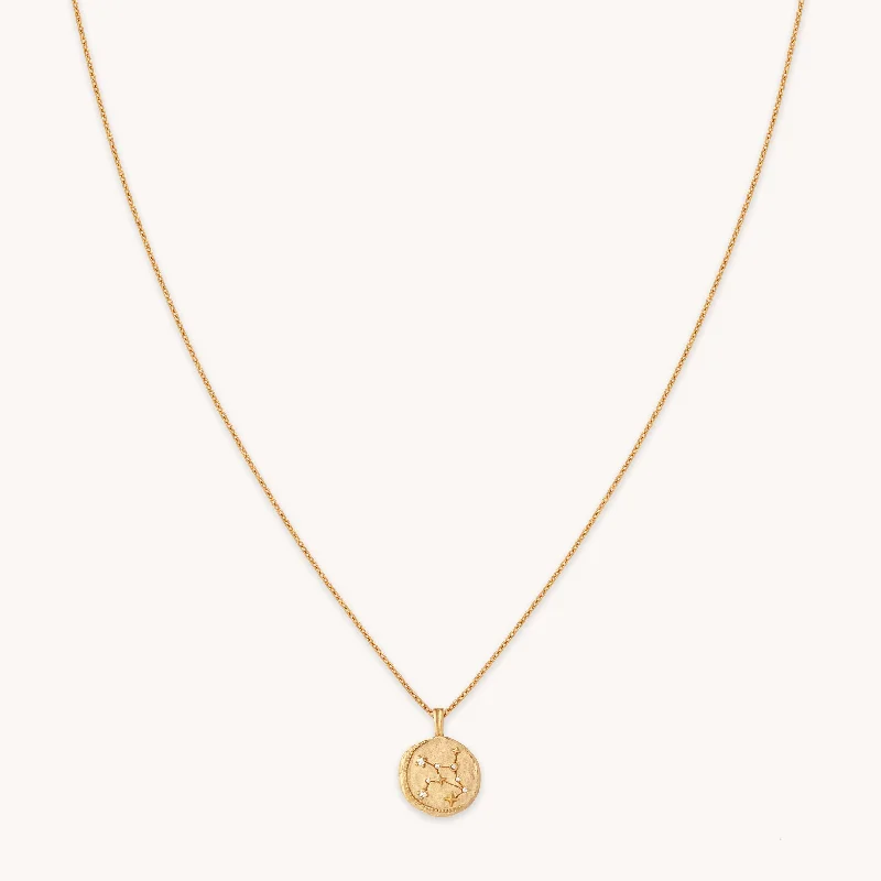 Women’s heart-shaped gold necklaces-Virgo Zodiac Pendant Necklace in Gold