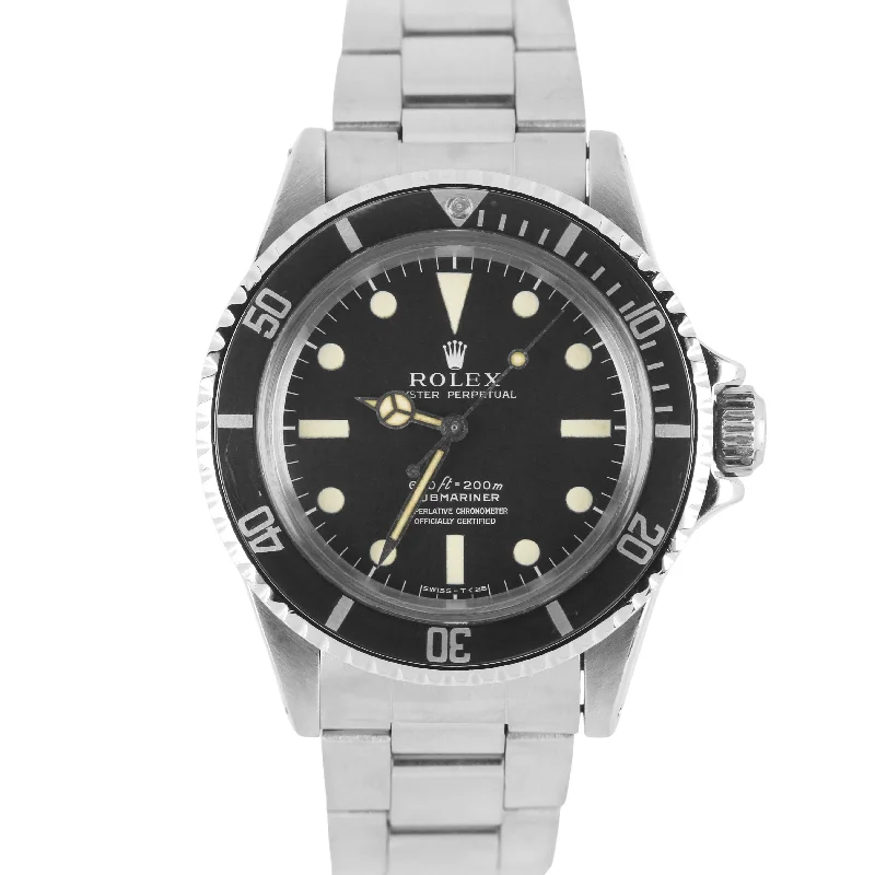 Unisex luxury leather watches-Vintage Rolex Submariner Stainless Steel Matte Cream Black Dial 40mm 5512 Watch