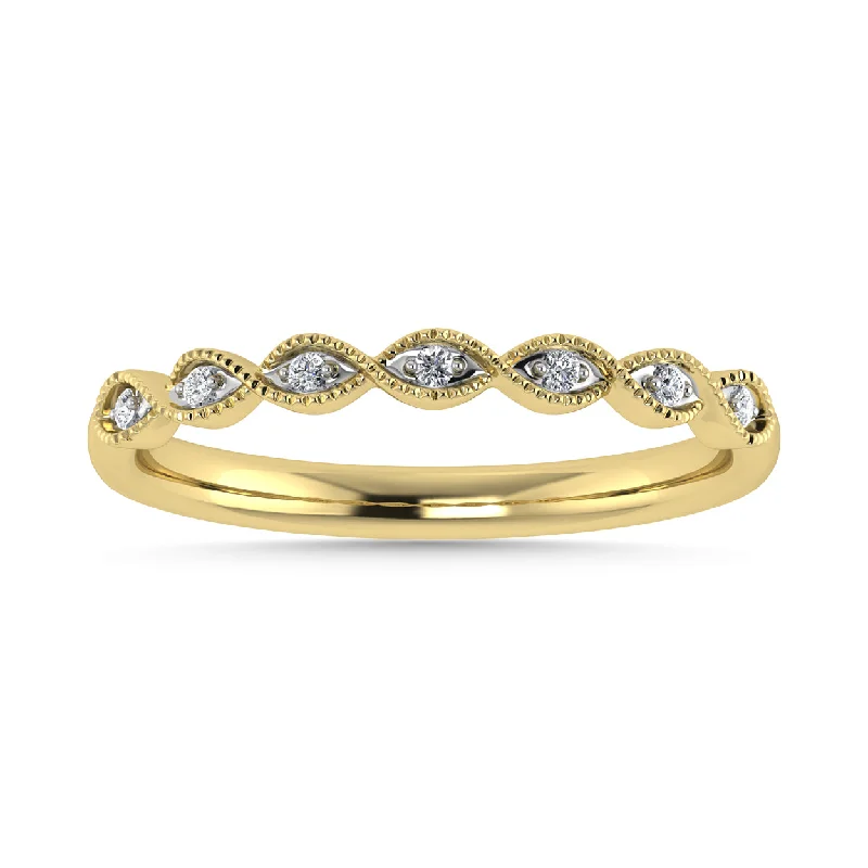 Women’s timeless engagement rings-Diamond 1/20 Ct.Tw. Stack Band in 10K Yellow Gold