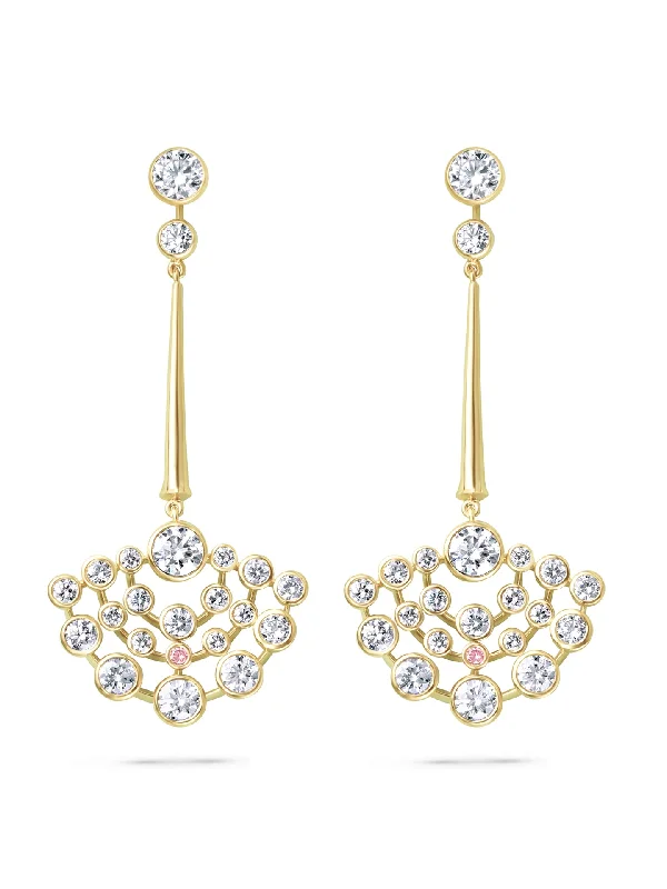 Women’s gold plated earrings-Raindance Chelsea Yellow Gold Diamond Drop Earrings