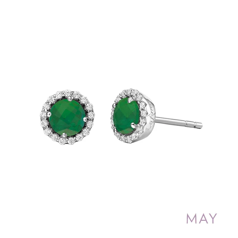 Women’s huggie earrings-Lafonn Simulated Diamond & Emerald Birthstone Earrings - May BE001EMP