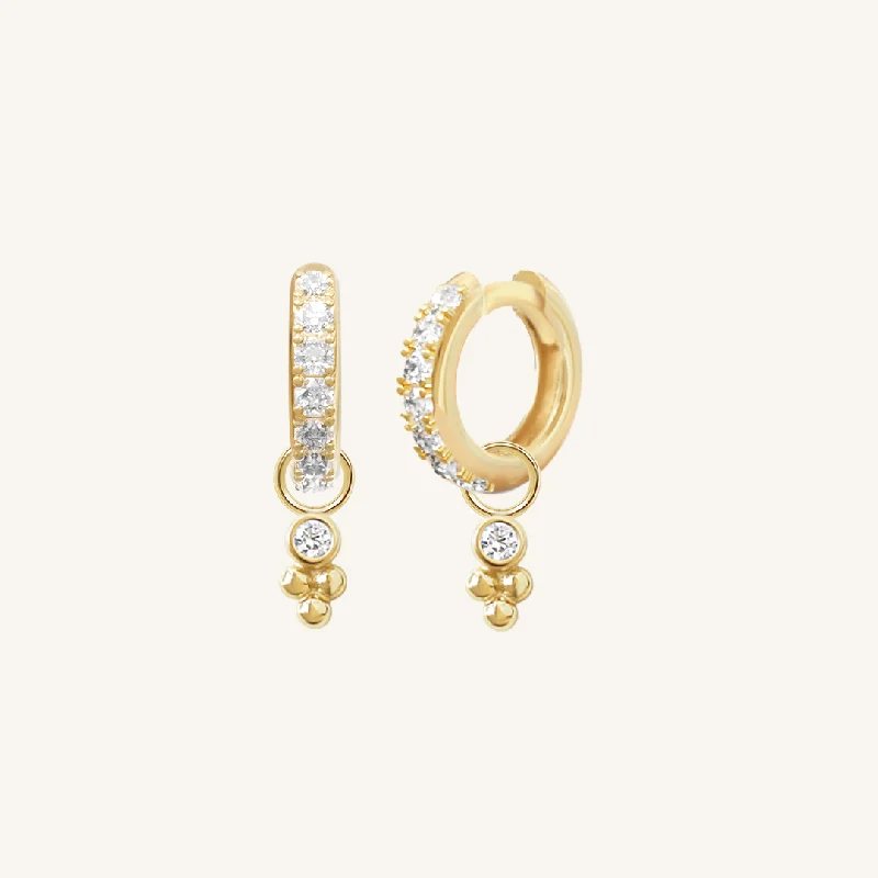 Women’s vintage earrings-Clarity Crystal Hoops