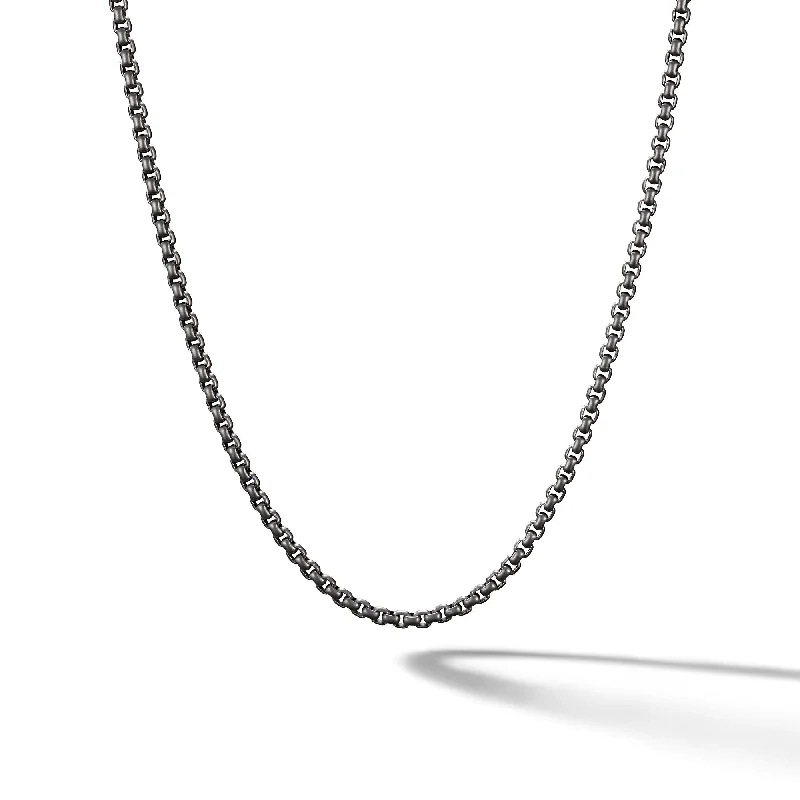 Women’s layered silver necklaces-Box Chain Necklace in Stainless Steel\, 2.7mm