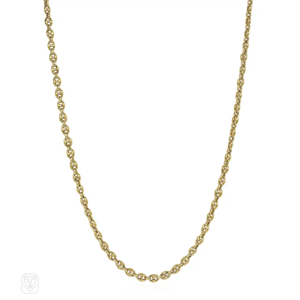 Women’s cubic zirconia pendant necklaces-Estate gold mariner link chain necklace