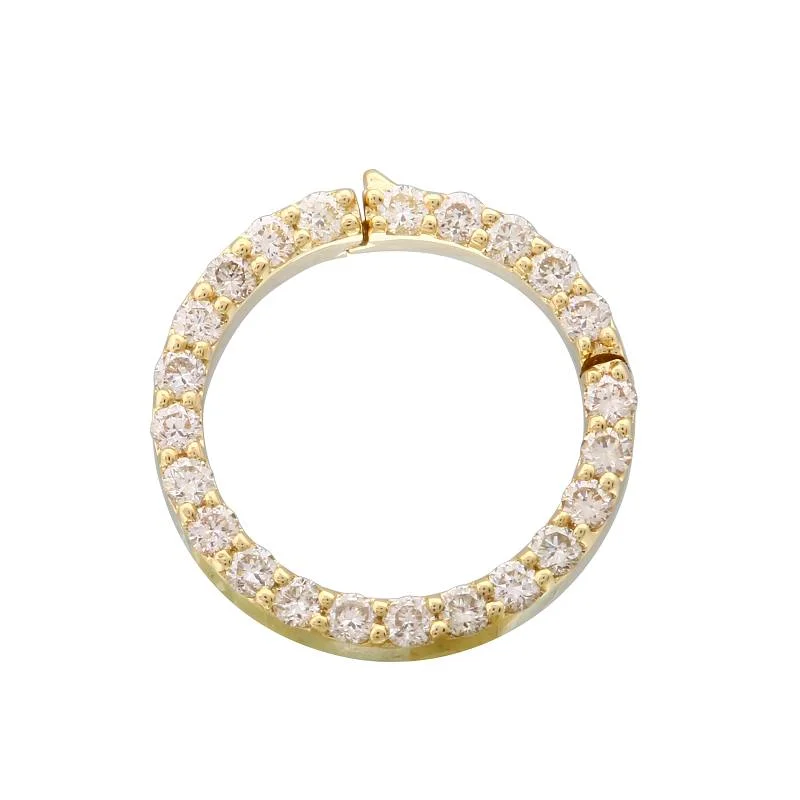 Women’s princess-cut diamond engagement rings-14k Yellow Gold Diamond Circle Charm