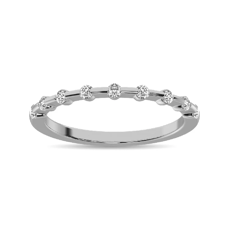 Women’s modern engagement rings-Diamond 1/4 Ct.Tw. Diamond Stackble Band in 14K White Gold