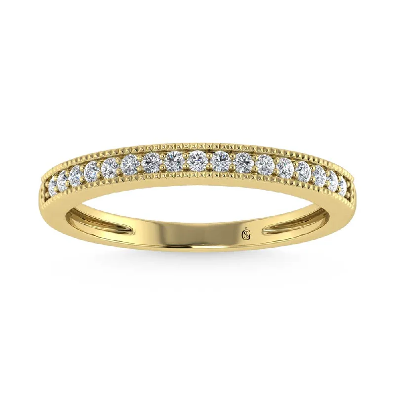 Women’s unique solitaire engagement rings-14K Yellow Gold Lab Grown Diamond 1/6 Ct.Tw. Stack Band