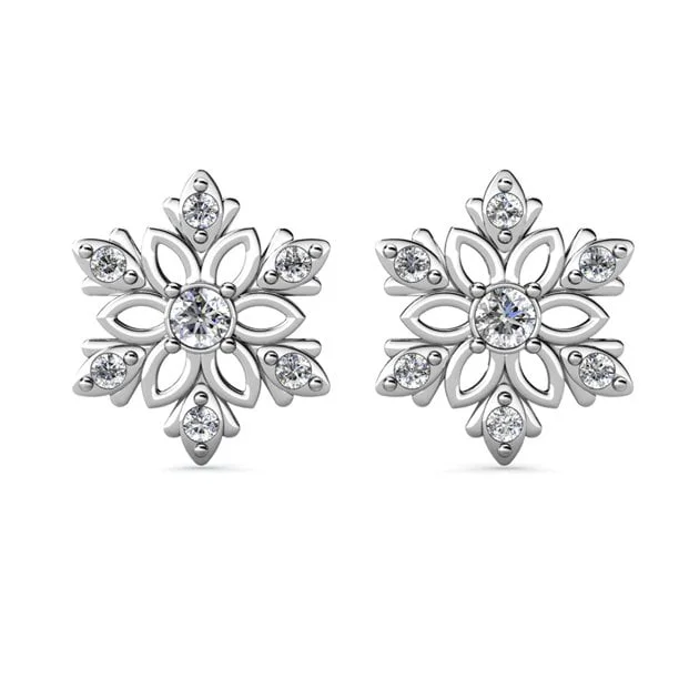 Women’s classic earrings-Sunny 18k White Gold Plated Crystal Stud Earrings with Swarovski Crystals for Women