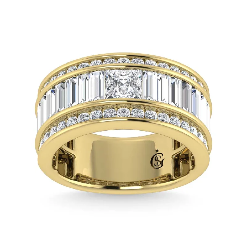 Women’s three-stone engagement rings-14K Yellow Gold Lab Grown Diamond 3 3/4 Ct.Tw. Slim Baguette Band