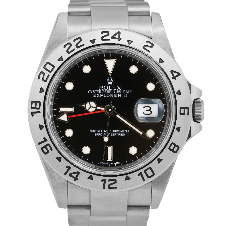 Unisex fashion watches-UNPOLISHED 2011 PAPERS Rolex Explorer II 40mm Black RANDOM SERIAL 16570 BOX