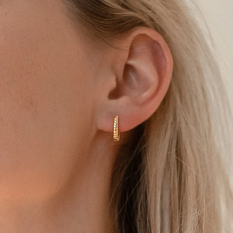 Women’s drop earrings-Thea Twisted Huggies