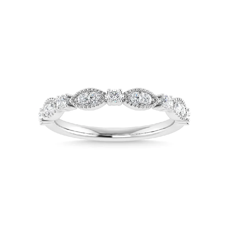 Women’s blue diamond engagement rings-10K White Gold Lab Grown Diamond 1/4 Ct.Tw. Stackable Band