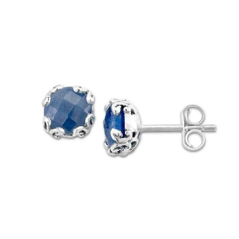 Women’s diamond earrings-Samuel B. Blue Sapphire Birthstone Glow Stud Earrings - September