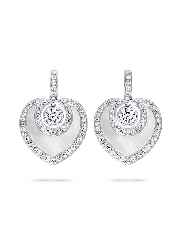 Women’s gold diamond earrings-Sophie Mother of Pearl and Diamond Earrings