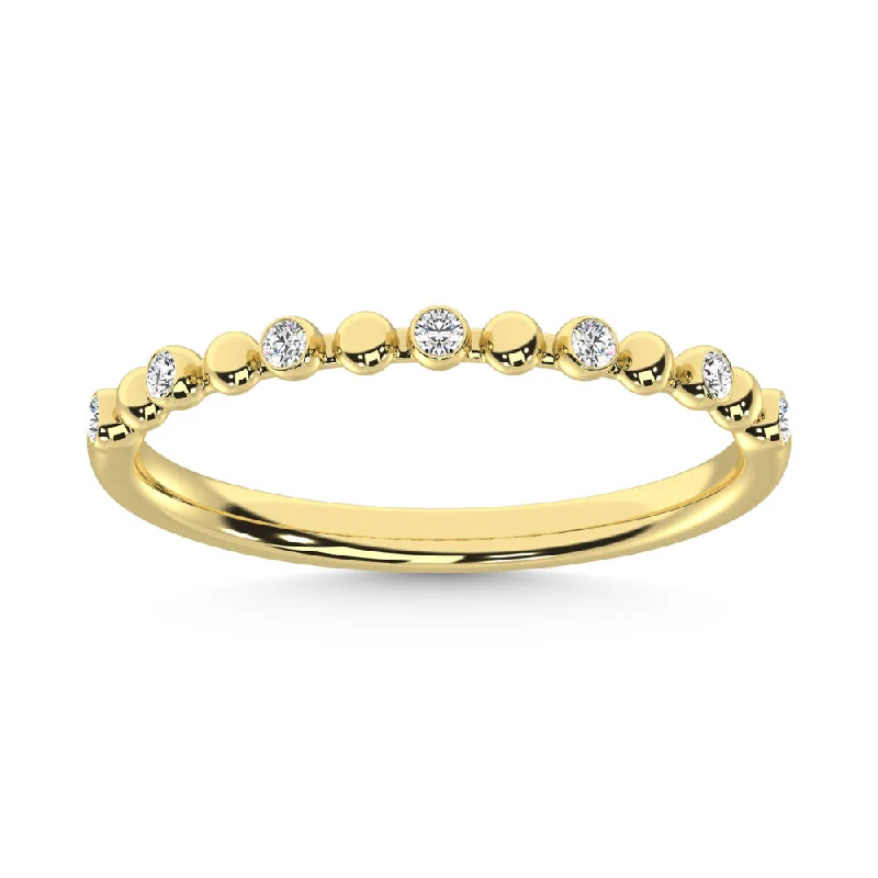 Women’s double band engagement rings-14K Yellow Gold  Diamond 1/10 Ct.Tw. Stackable Band