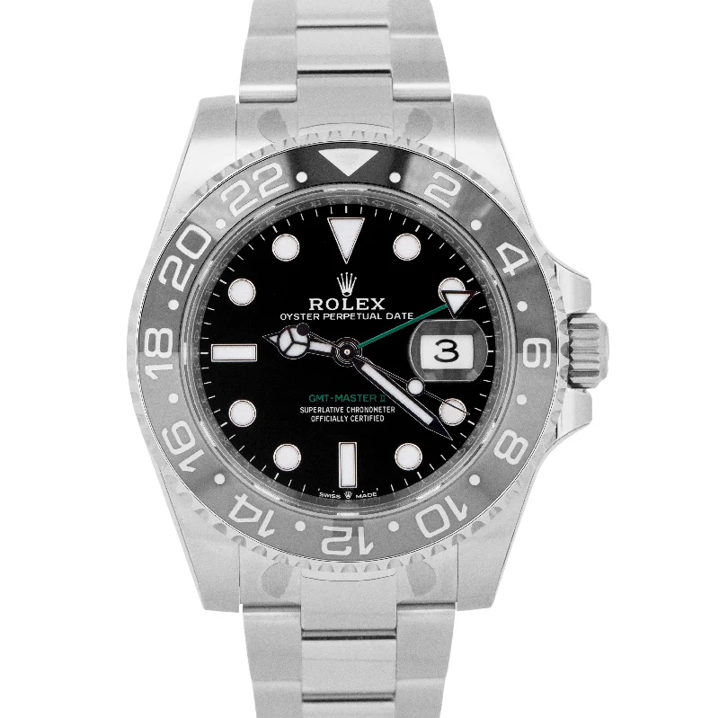 Unisex dress watches-DEC 2024 PAPERS Rolex GMT-Master II BRUCE WAYNE Watch 126710 GRNR BOX