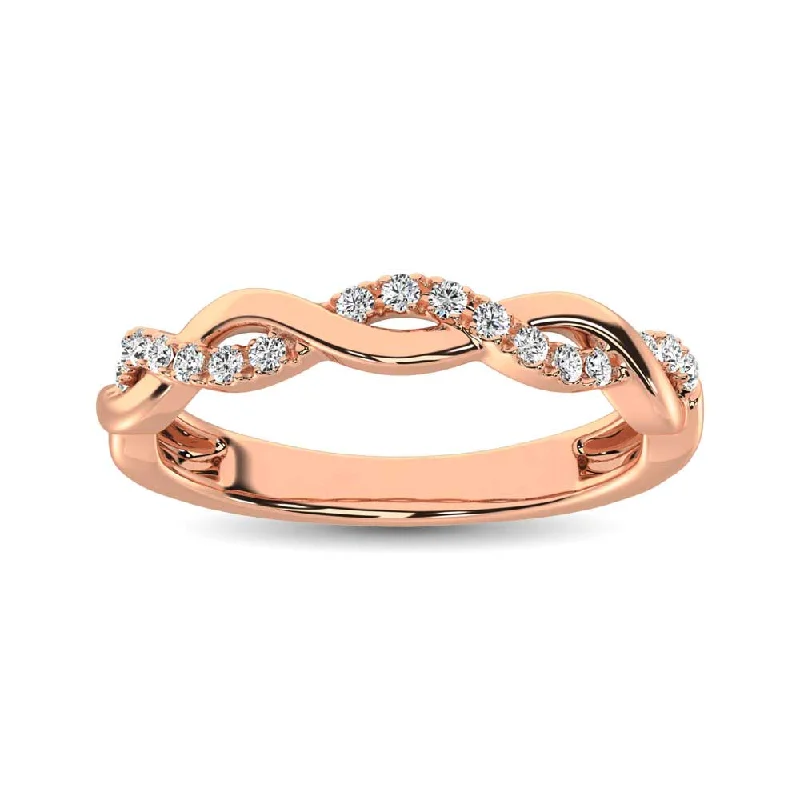 Women’s round diamond engagement rings-14K Rose Gold Lab Grown Diamond 1/20 Ct.Tw. Stackable Band