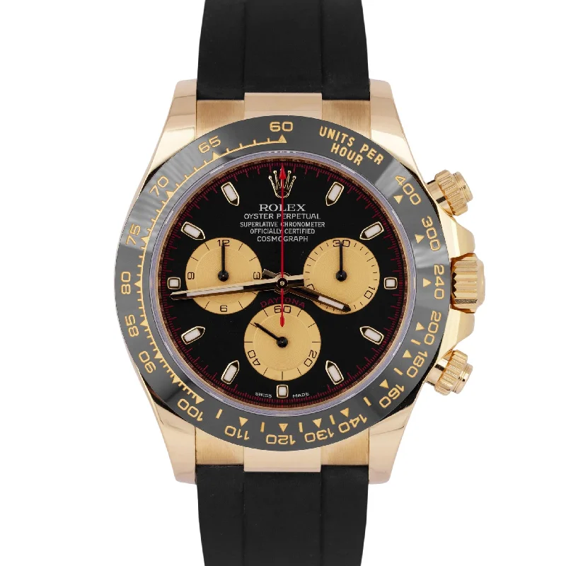 Unisex waterproof smartwatches-NEW PAPERS Rolex Daytona 18K Gold Paul Newman Oysterflex 116518 Watch BOX