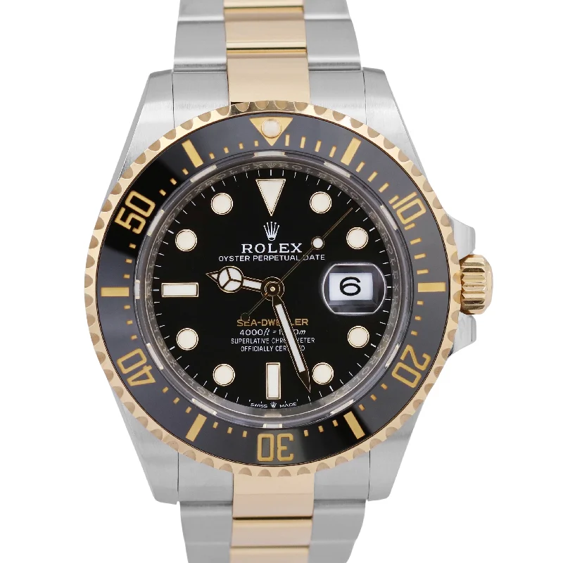 Unisex silicone strap watches-MINT 2023 Rolex Sea-Dweller 43mm Two-Tone 18K Yellow Gold Steel Black 126603