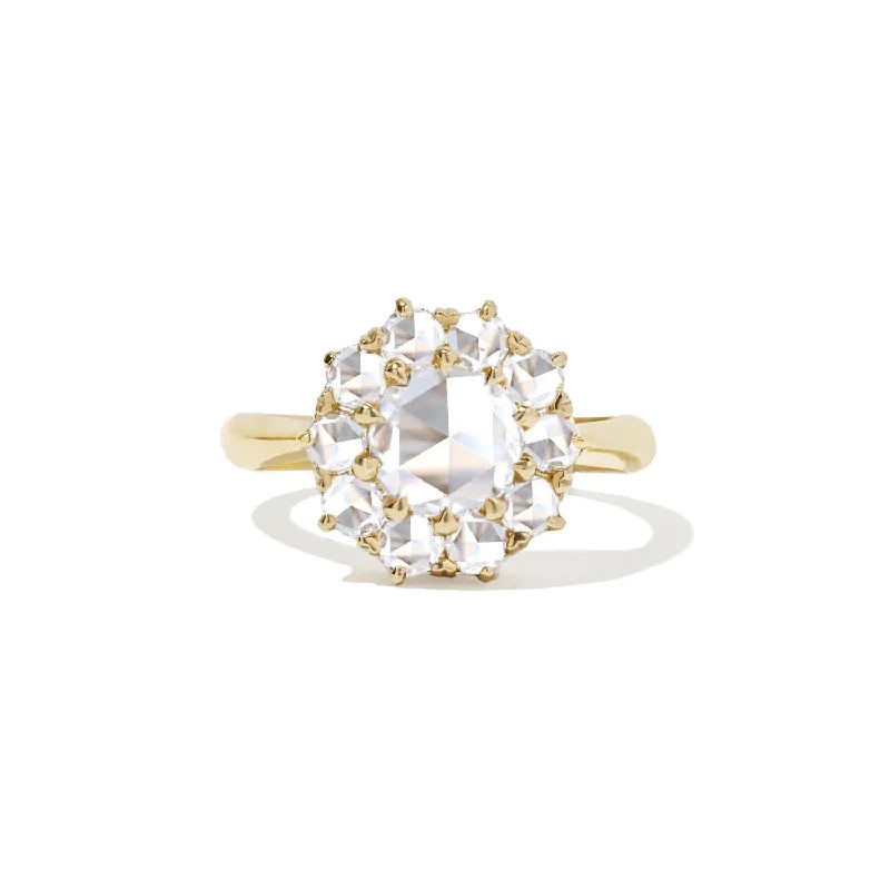 Women’s diamond solitaire engagement rings-Rose Diamond Cluster Ring