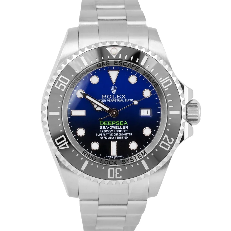 Unisex black leather watches-MINT PAPERS Rolex Sea-Dweller Deepsea JAMES CAMERON Blue Black 116660 44mm BOX