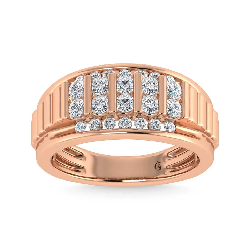 Women’s platinum engagement rings-14K Rose Gold Lab Grown Diamond 1 Ct.Tw. Mens Ring