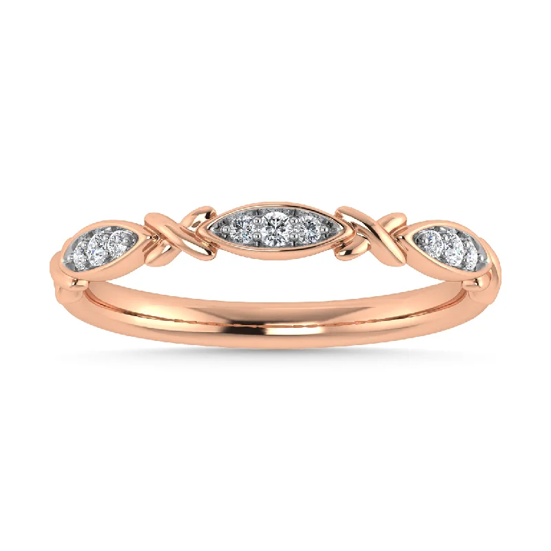 Women’s eternity engagement rings-Diamond 1/20 Ct.Tw. Stack Band in 10K Rose Gold